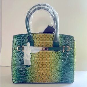 CFN Set Like Brahmin Tote & Wallet Set in Crocodile-Vegan Leather NWT $588 MSRP